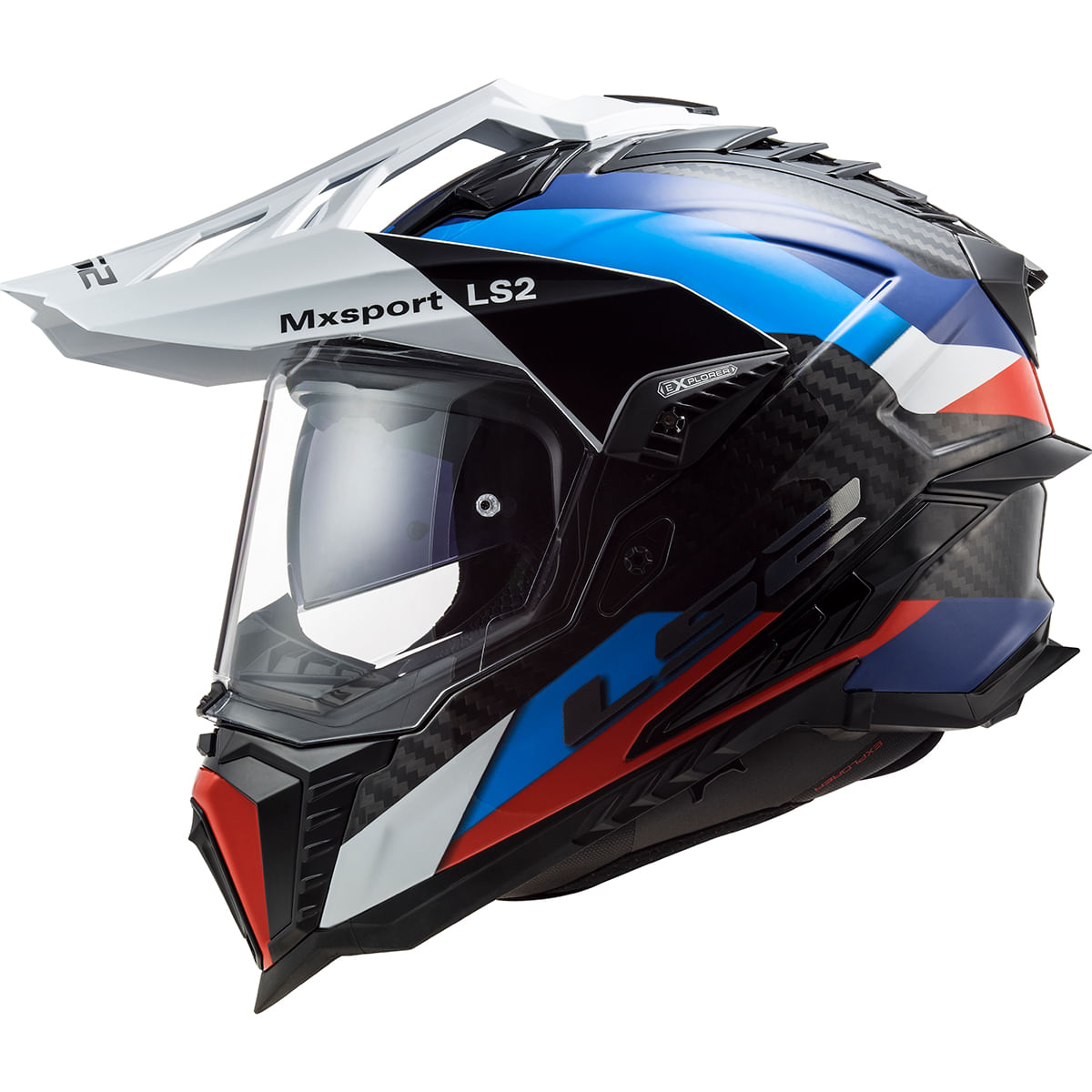 Capacete LS2 MX701 Explorer Carbon Frontier Preto Azul